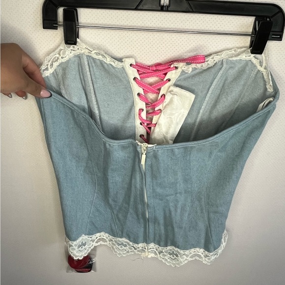 Shirley of Hollywood faux denim with lace corset size 38 - Picture 8 of 14